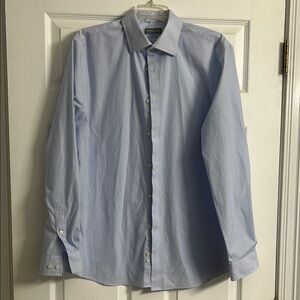 Michael Kors Men's Light Blue Dress Shirt pin stripe
